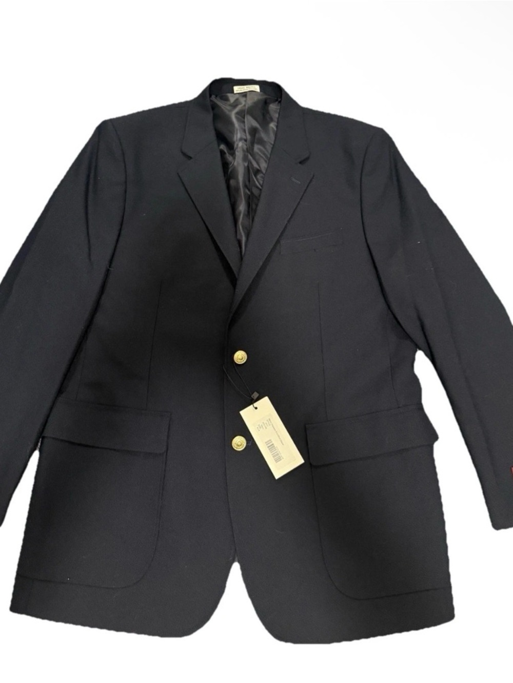 NEW Louis Martin 42R Navy Blue Gold Button Hopsack Mens Blazer Jacket Sport Coat